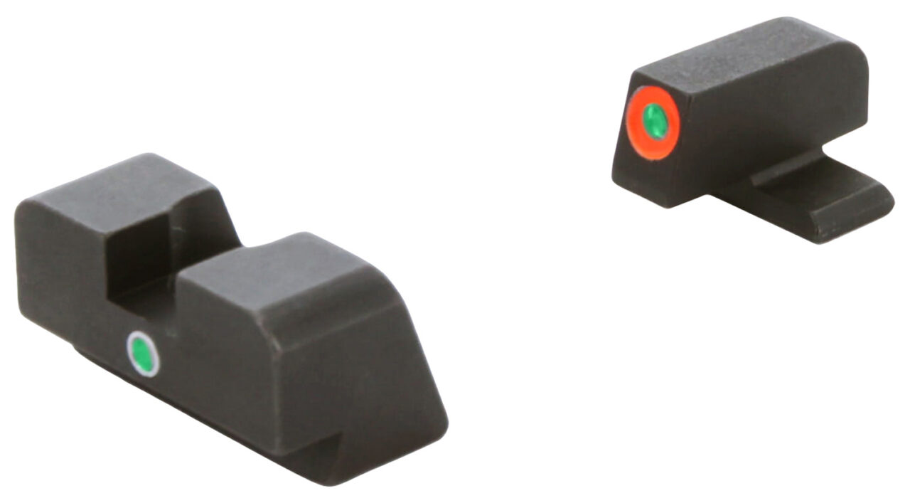 AmeriGlo XD201 i-Dot Sight set for Springfield Armory XD Black | Green Tritium with Orange Outline Front Sight Green Tritium i-Dot Rear Sight - Image 2