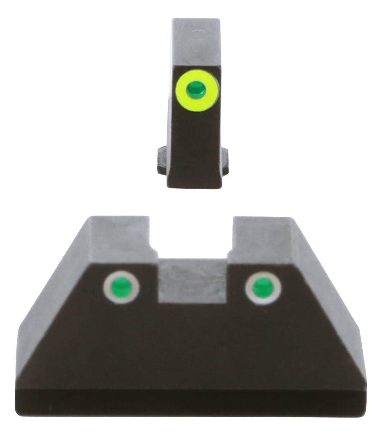 AmeriGlo GL333 Optic Compatible Sight Set for Glock Black | XL Tall Green Tritium with Lumigreen Outline Front Sight XL Tall Green Tritium with White Outline Rear Sight - Image 3