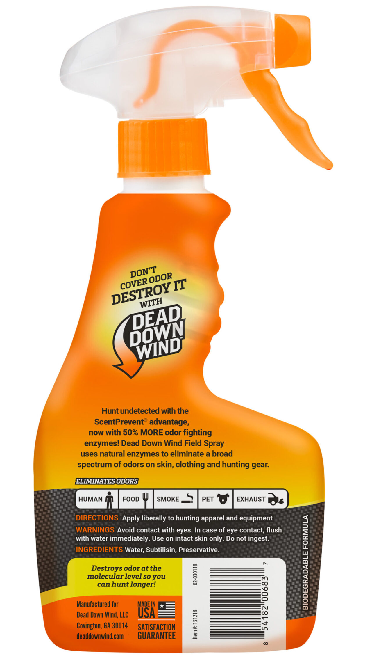 Dead Down Wind 131218 Evolve Field Spray Odor Eliminator Unscented Scent 12 oz Trigger Spray - Image 2