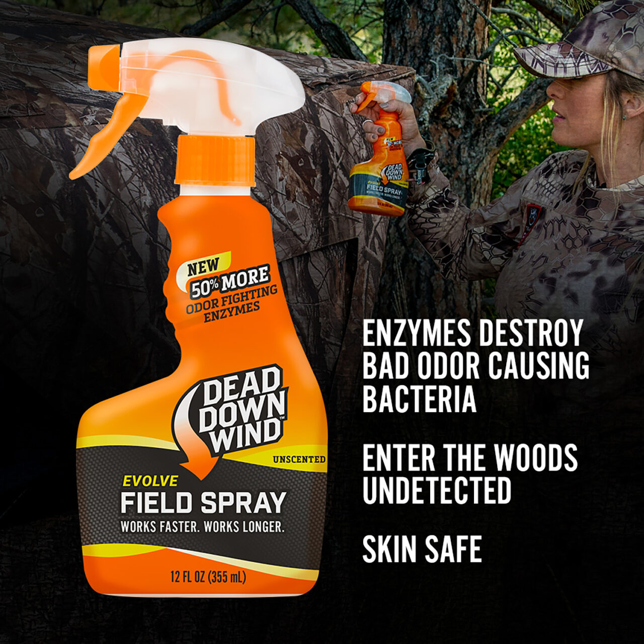 Dead Down Wind 131218 Evolve Field Spray Odor Eliminator Unscented Scent 12 oz Trigger Spray - Image 3