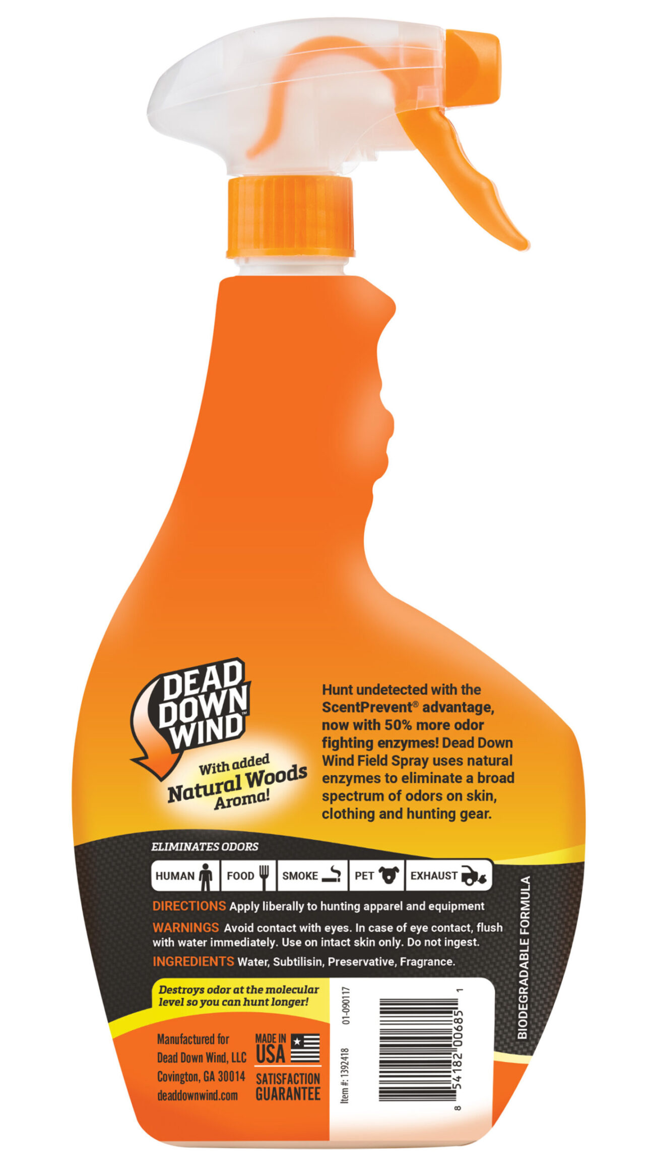 Dead Down Wind 1392418 Evolve Field Spray Cover Scent Natural Woods Scent 24 oz Trigger Spray - Image 2