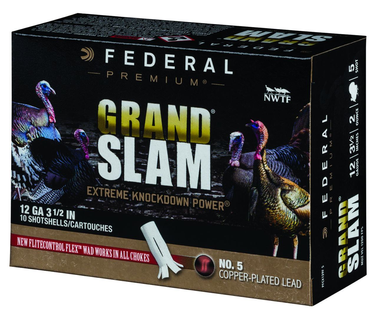 Federal PFCX139F5 Premium Grand Slam 12 Gauge 3.50" 2 oz 1200 fps 5 Shot 10 Bx/25 Cs - Image 2