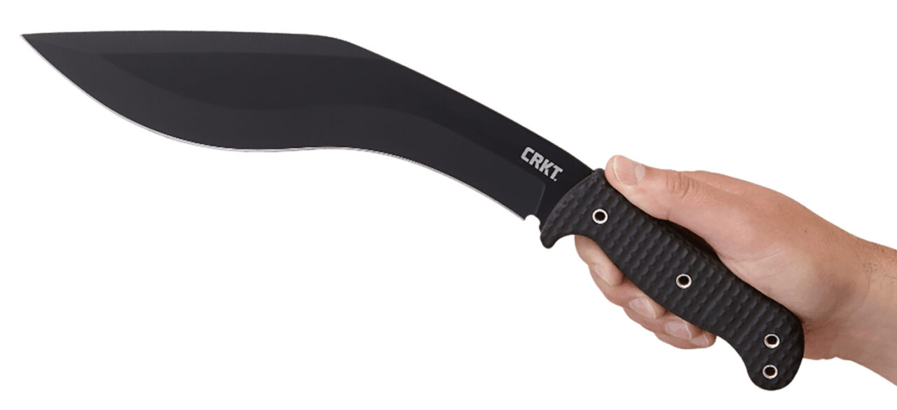 CRKT 2742 KUK 10.56" Fixed Recurve Plain Black Powder Coated 65Mn Carbon Steel Blade/Black Textured GRN Handle Includes Sheath - Image 3