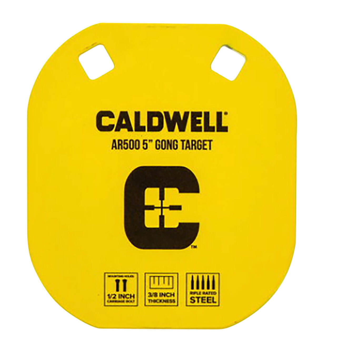 Caldwell 1116700 Gong 5" Yellow AR500 Steel 0.38" Thick Hanging