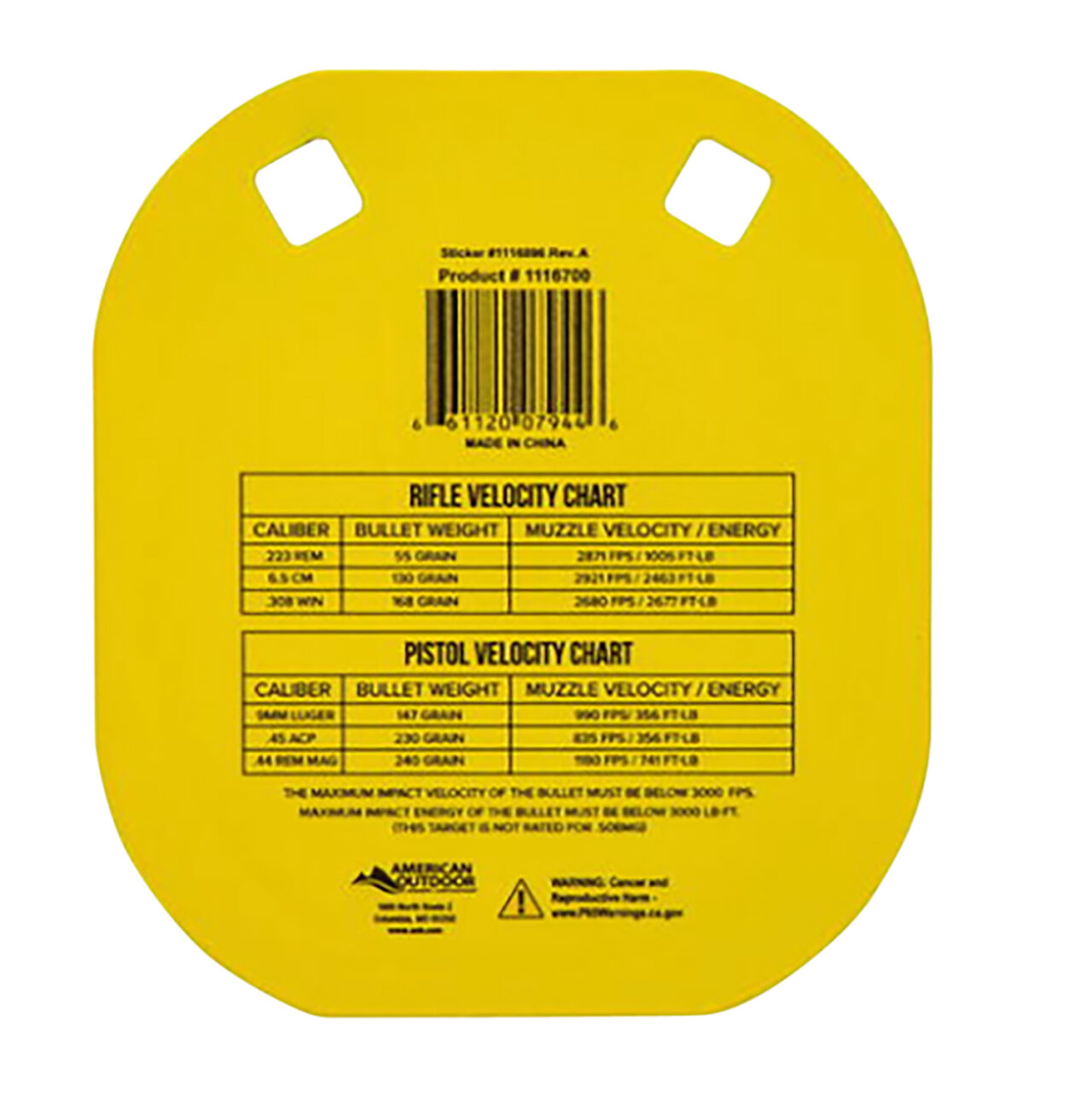 Caldwell 1116700 Gong 5" Yellow AR500 Steel 0.38" Thick Hanging - Image 2