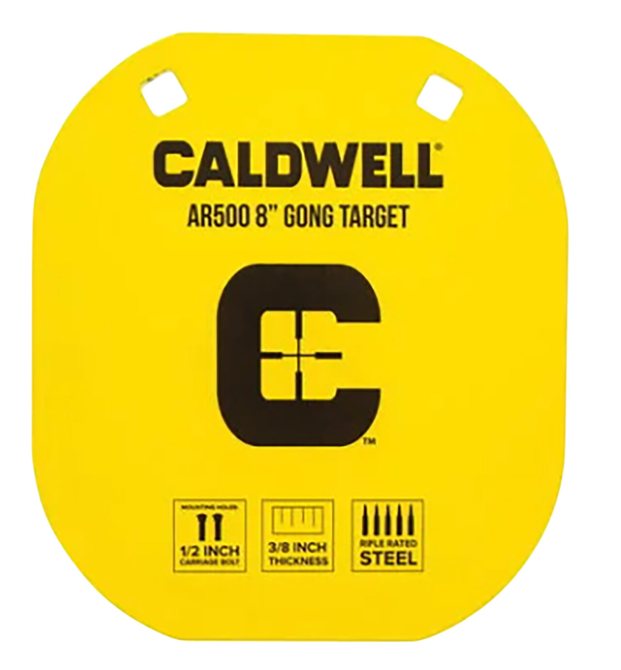 Caldwell 1116703 Gong 8" Yellow AR500 Steel 0.38" Thick Hanging