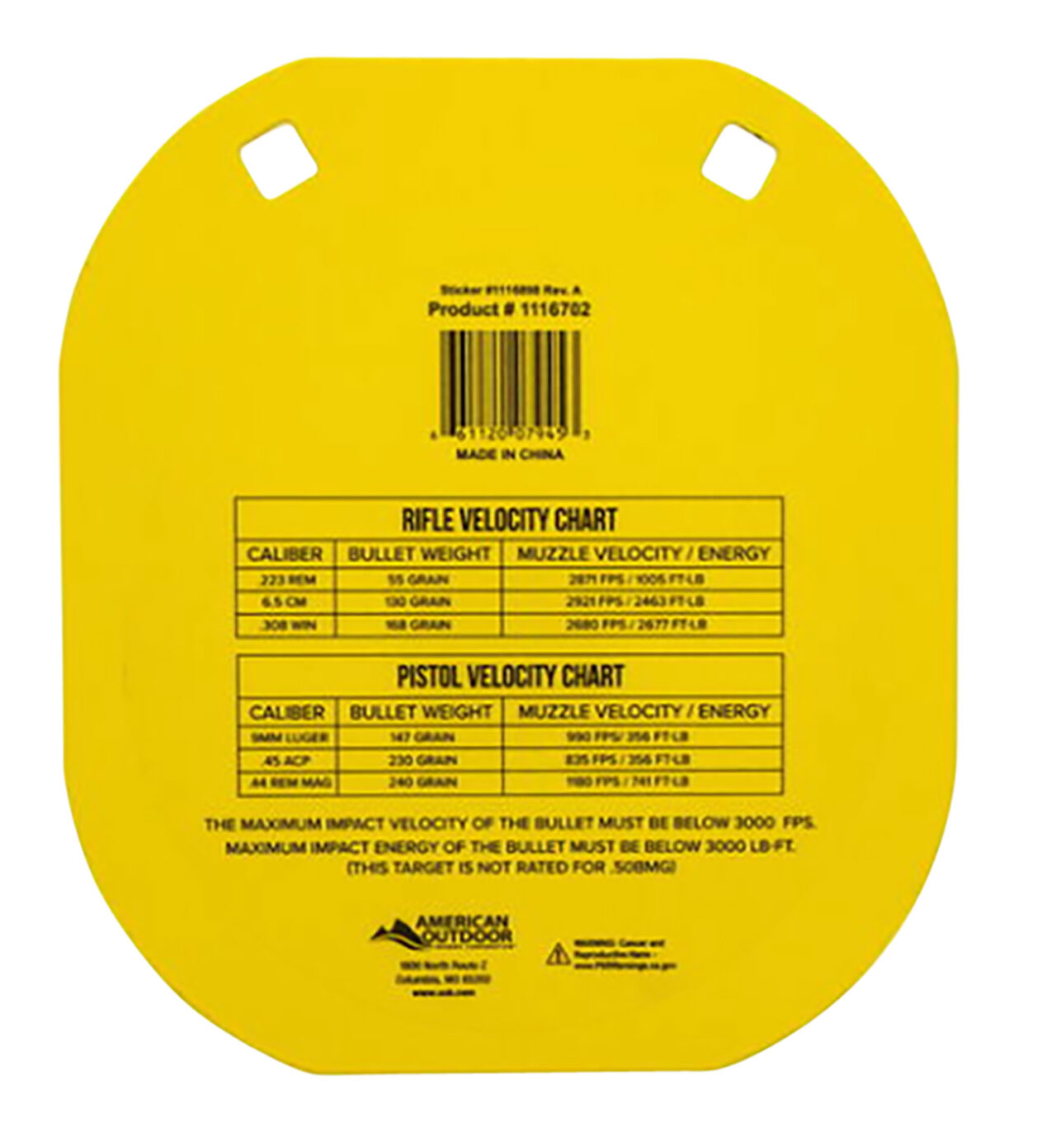 Caldwell 1116703 Gong 8" Yellow AR500 Steel 0.38" Thick Hanging - Image 2