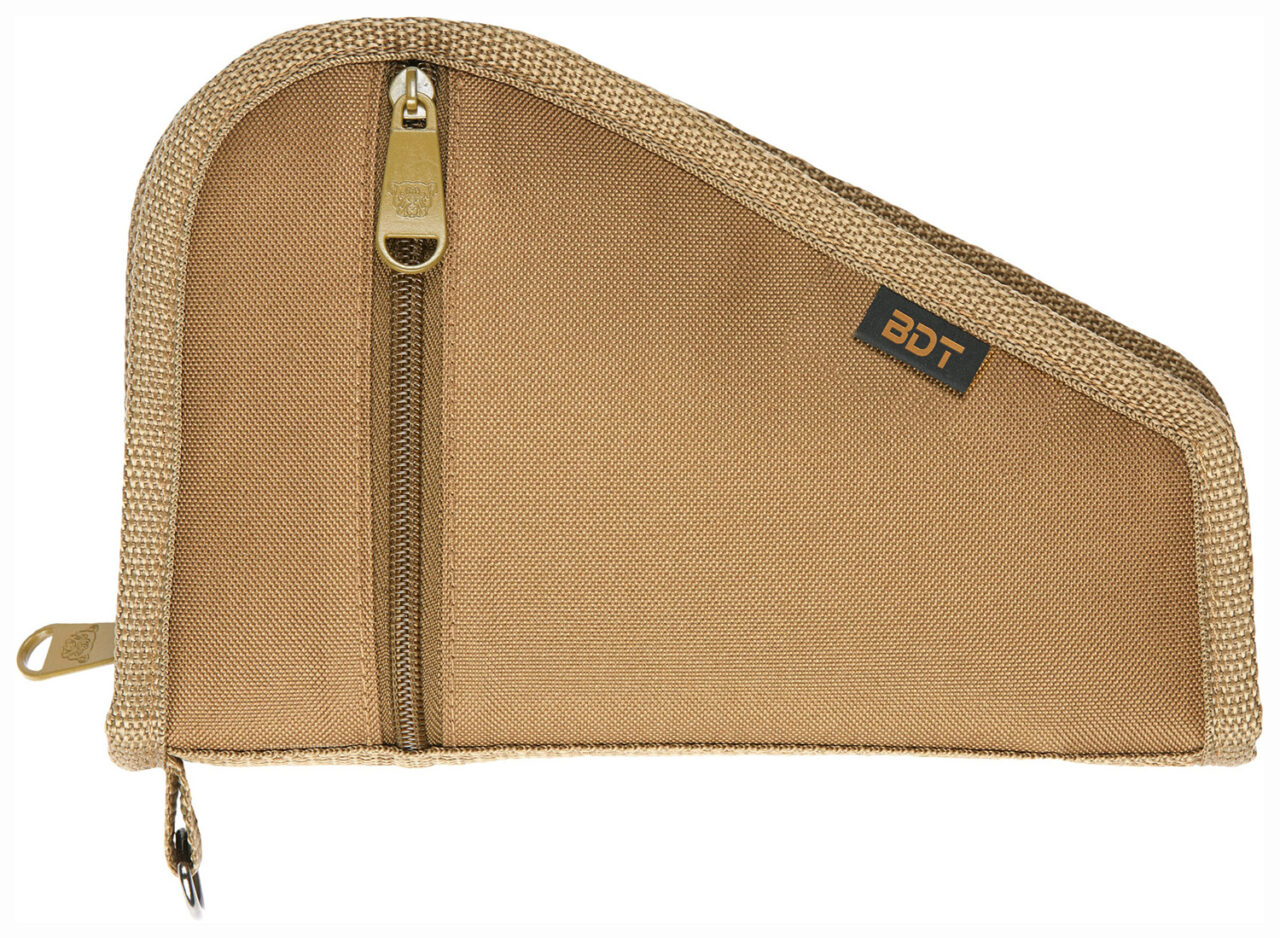 Bulldog BDT620T Deluxe Pistol Case 12"L x 6" H Tan Padded Nylon with Pocket & Sleeve for pistols