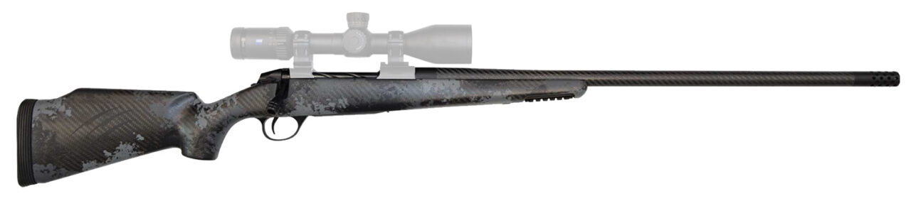 Fierce Firearmss LRCTR300WINBBOV4 CT Rival LR 300 Win Mag Caliber with 3+1 Capacity, 24" Carbon Fiber Barrel, Black Cerakote Metal Finish & Blackout Camo Fixed Fierce Tech C3 Stock, Right Hand (Full Size)