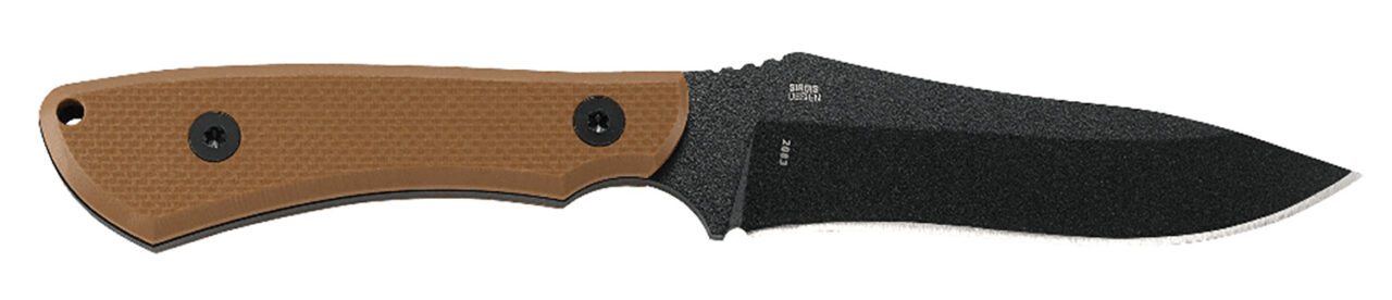CRKT 2083 Ramadi 4.37" Fixed Plain Black Matte Baked-On Anti Rust SK-5 Steel Blade/Coyote Textured G10 Handle Includes Sheath - Image 2