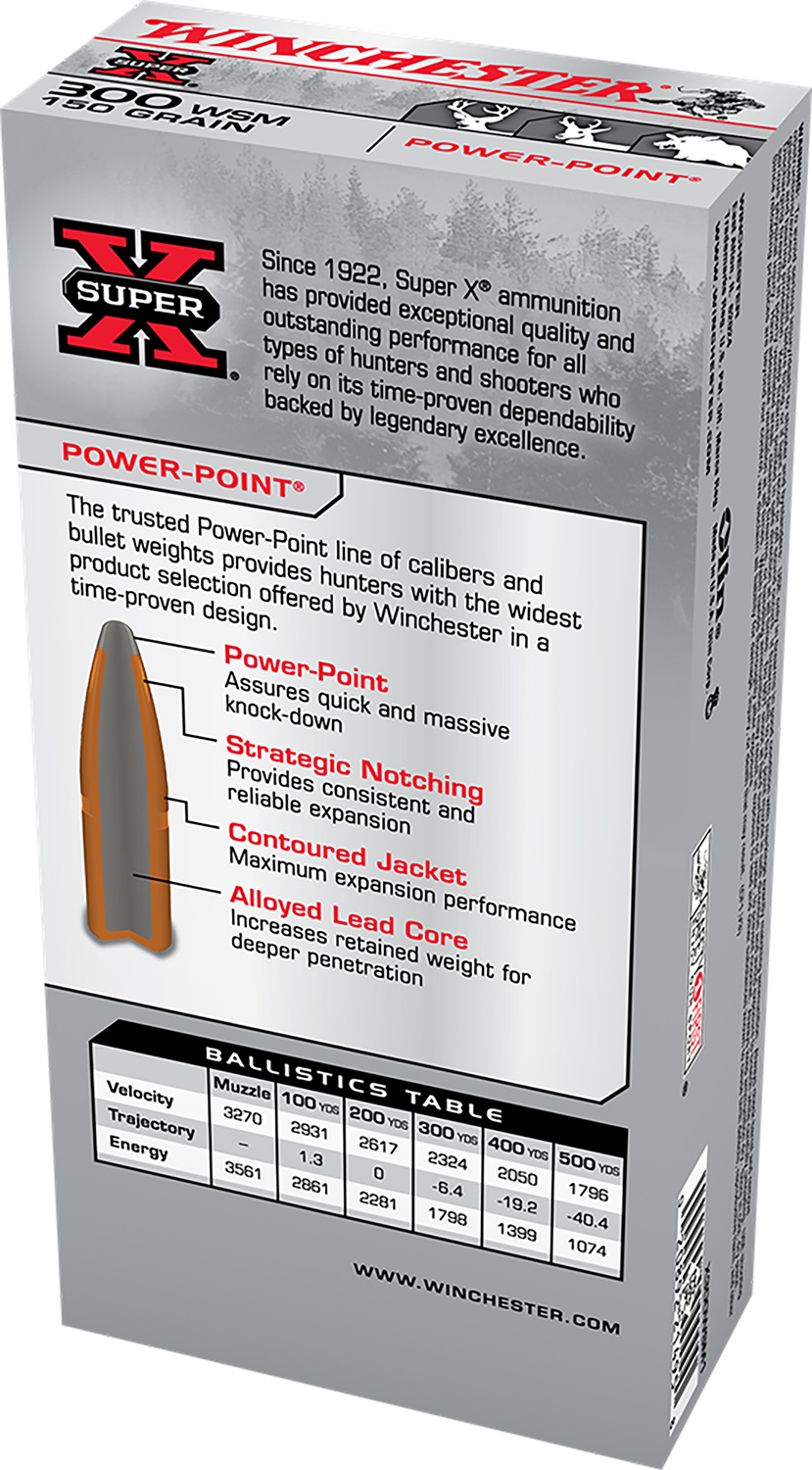 Winchester Ammo X300WSM1 Super X 300 WSM 150 gr Power-Point (PP) 20 Per Box/10 Cs - Image 2