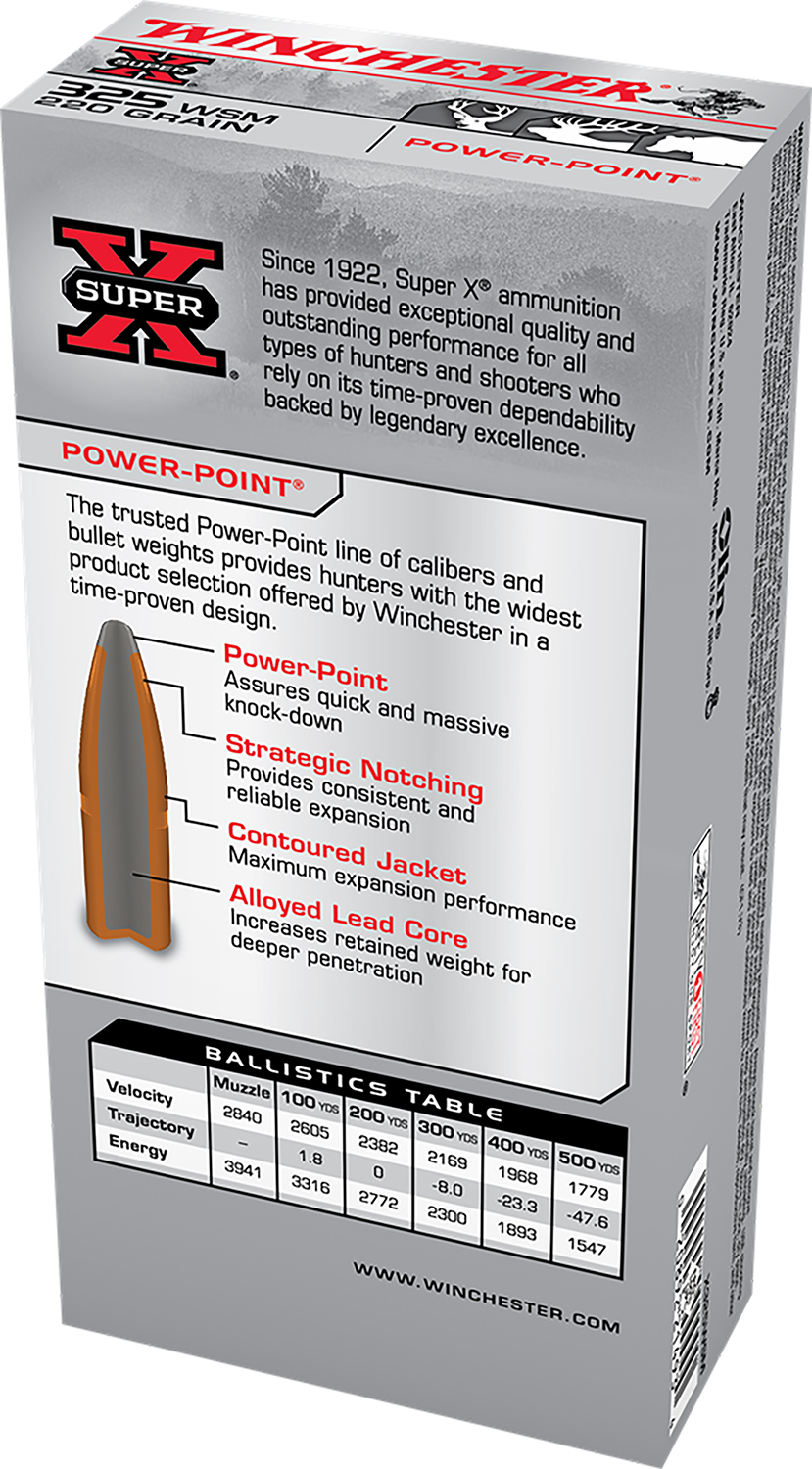 Winchester Ammo X325WSM Super X 325 WSM 220 gr Power-Point (PP) 20 Per Box/10 Cs - Image 2