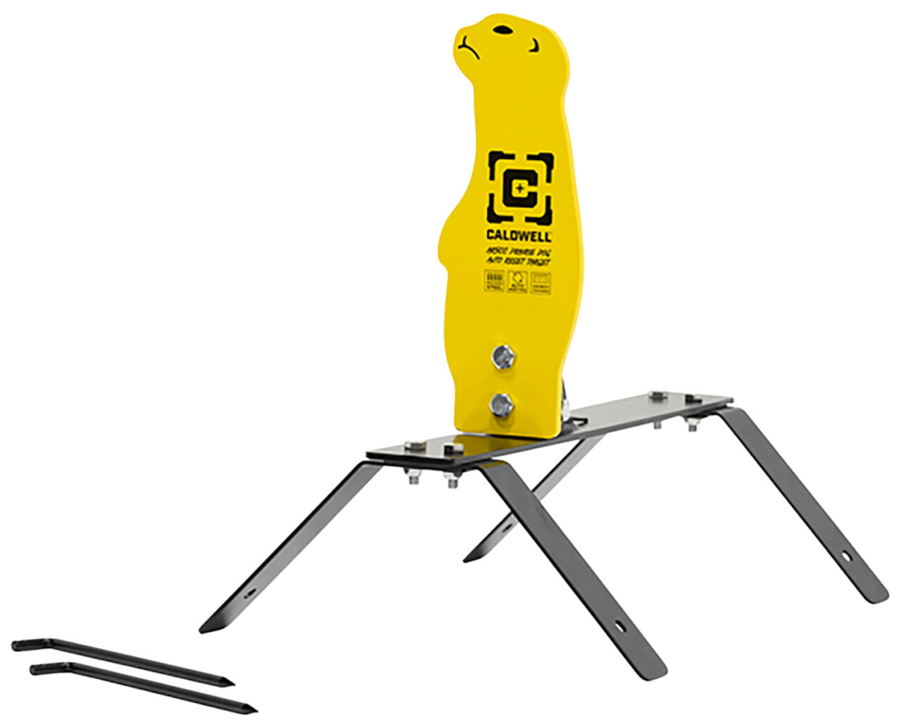 Caldwell 1178561 Auto Reset Rifles Yellow AR500 Steel Prairie Dog Includes Ground Stakes