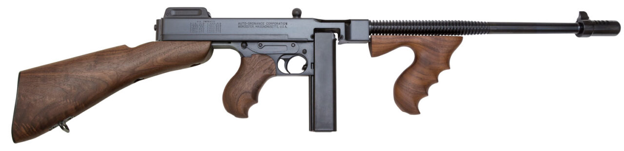 Thompson T1B14 1927A-1 Deluxe 45 ACP Caliber with 16.50" Barrel, 20+1 Capacity (Stick), Blued Metal Finish, Walnut Removable Fixed Stock & Wood Grip Right Hand