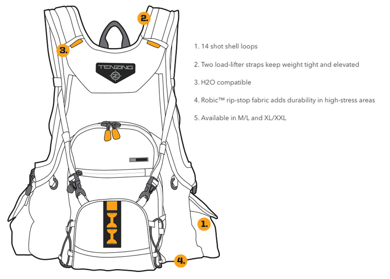 Tenzing TZG962208 BV16 Bird Vest XL/XXL Brown/Orange Robic Rip-Stop - Image 2