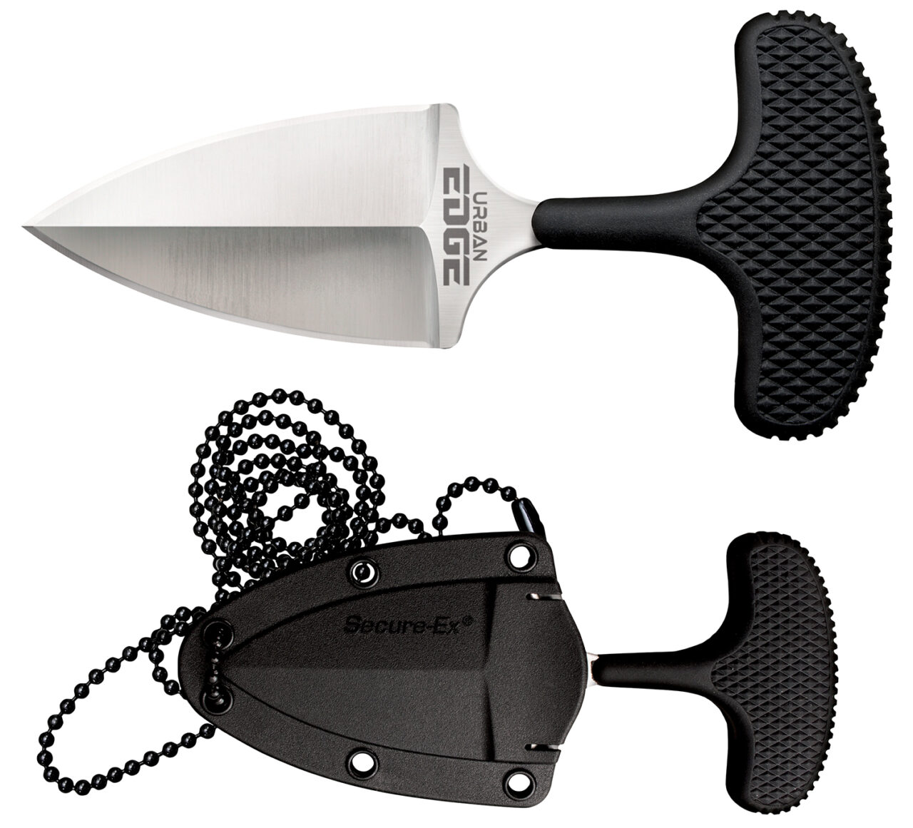 Cold Steel CS43XL Urban Edge 2.50" Fixed Plain Stone Washed Japanese AUS-8A SS Blade/Black Kray-Ex Handle
