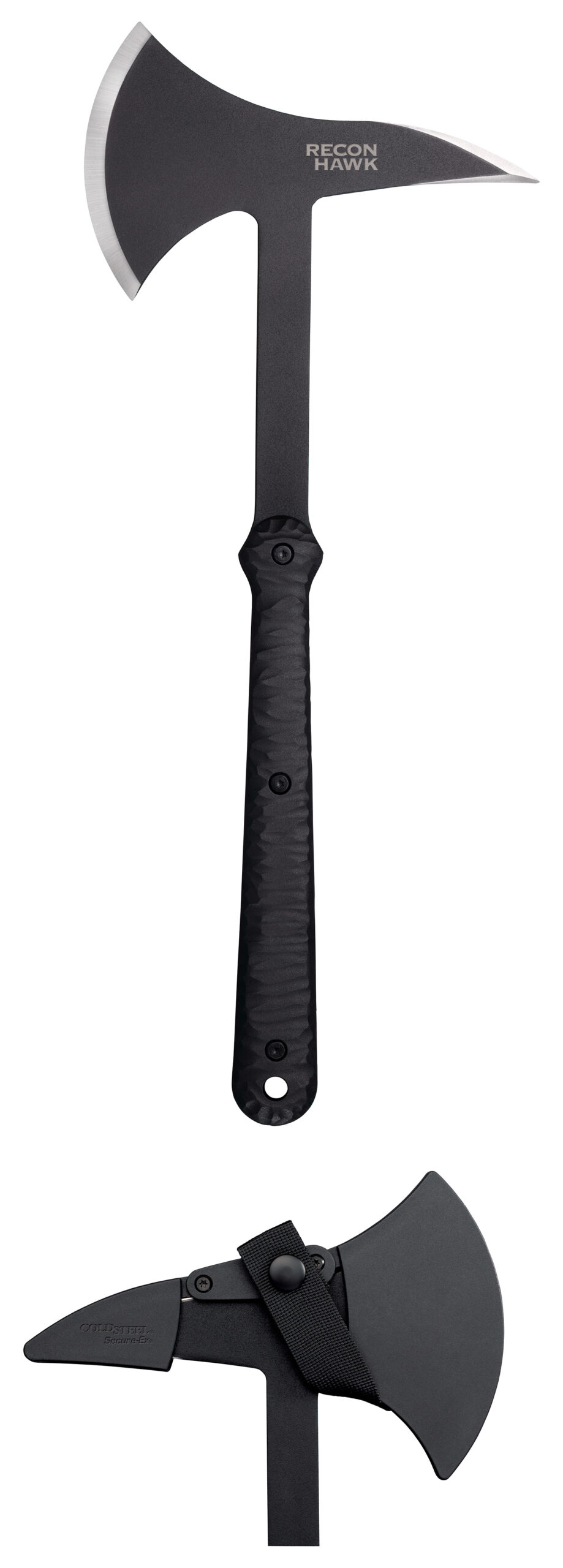Cold Steel CS80TPA3 Demko Hawk Tomahawk 65Mn Carbon Steel Blade Black Heavy Duty Nylon Handle, 17.50" OAL, Includes Sheath