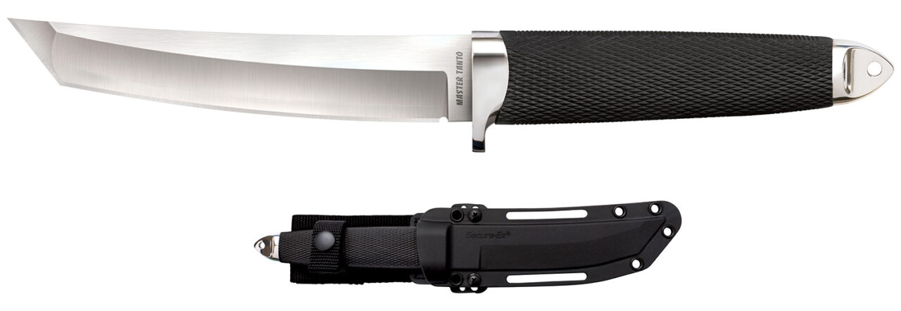 Cold Steel CS35AB San Mai Master 6" Fixed Tanto Plain Satin VG-10 San Mai Blade/Black Textured/Oval Kray-Ex Handle Includes Sheath