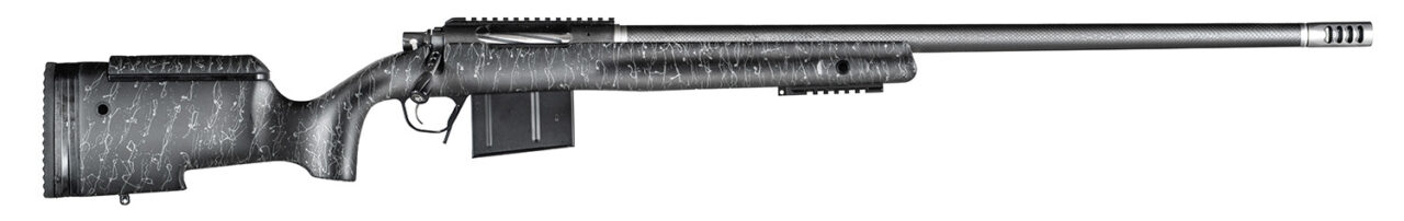 Christensen Arms 8010400200 BA Tactical Long Range 300 PRC 3+1 26" Carbon Fiber Barrel, Black Nitride Finish, Black with Gray Webbing Stock
