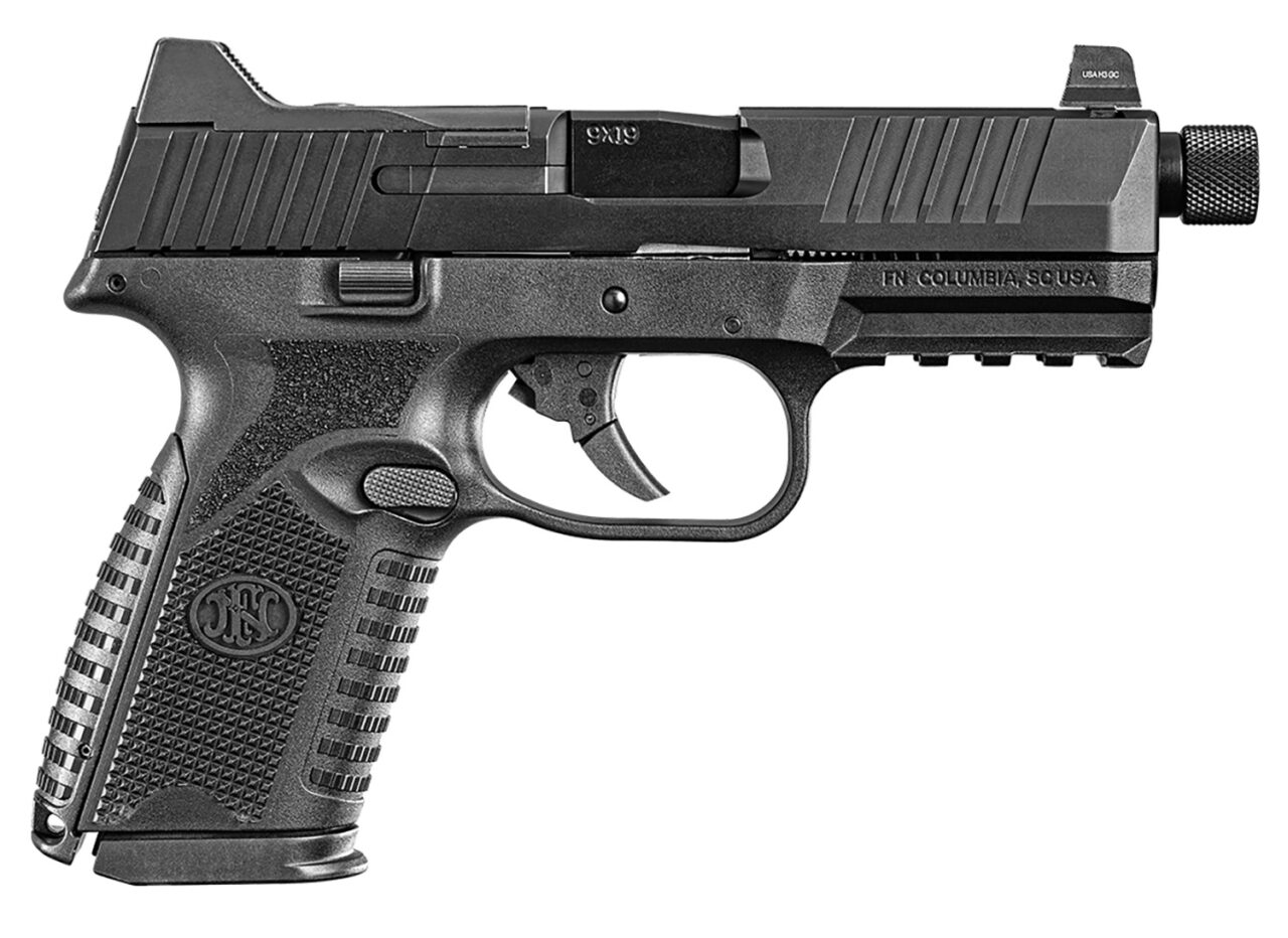 FN 66100837 509 Midsize Tactical 9mm Luger 4.50" Threaded Barrel 15+1/24+1, Black Polymer Frame With Mounting Rail, Optic Cut Matte Black Stainless Steel Slide, No Manual Safety, Optics Ready