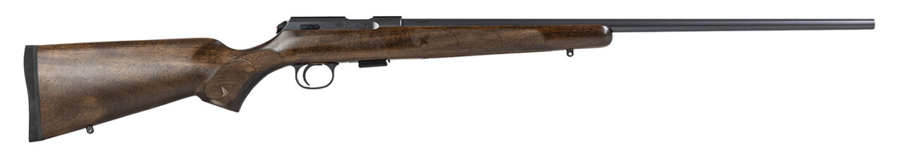 CZ-USA 02390 CZ 457 American 22 LR Caliber with 5+1 Capacity, 24" Barrel, Black Nitride Metal Finish & Fixed American-Style Turkish Walnut Stock, Left Hand (Full Size) - Image 2