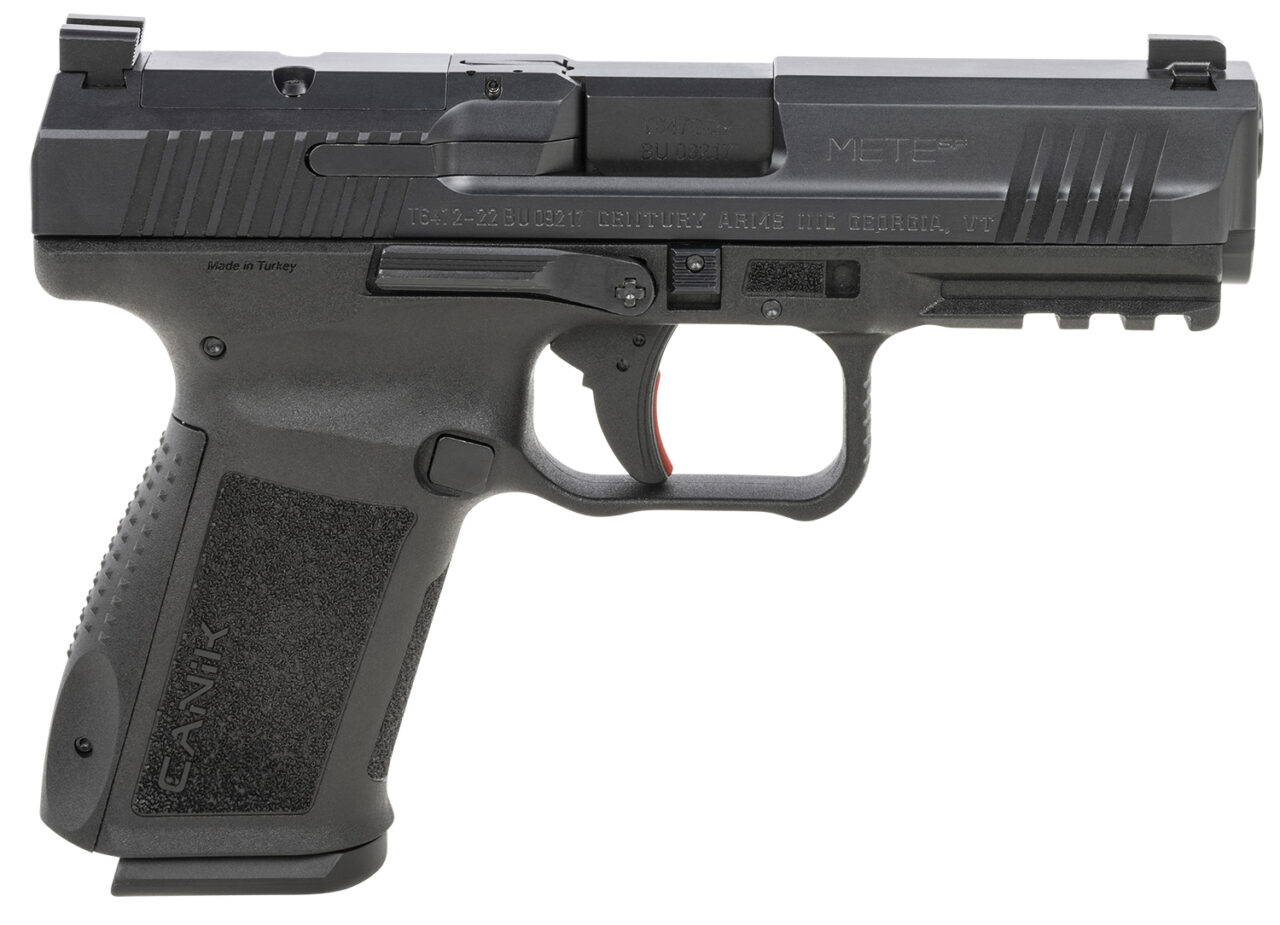 Canik HG5637N Mete SF Compact 9mm Luger 15+1 4.08" Black Steel Barrel, Black Nitride Optic Ready/Serrated Slide, Black Polymer Frame w/Beavertail & Picatinny Rail, Aggressive Texture w/Interchangeable Backstrap Grip, Ambidextrous