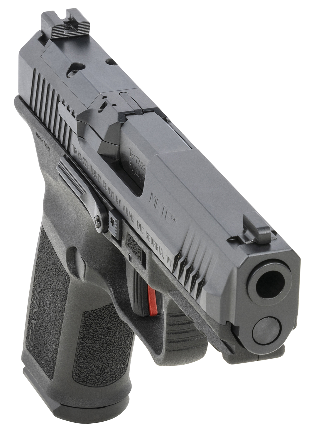 Canik HG5637N Mete SF Compact 9mm Luger 15+1 4.08" Black Steel Barrel, Black Nitride Optic Ready/Serrated Slide, Black Polymer Frame w/Beavertail & Picatinny Rail, Aggressive Texture w/Interchangeable Backstrap Grip, Ambidextrous - Image 3