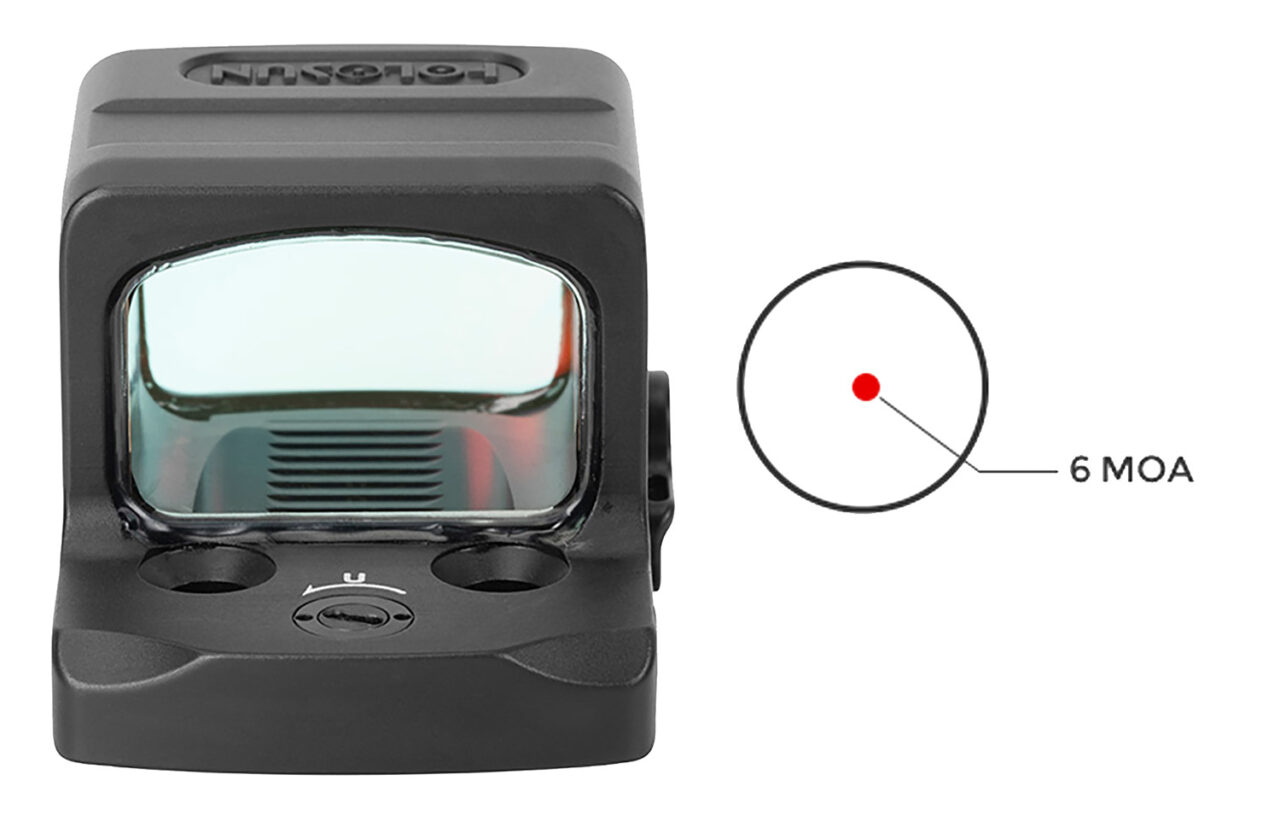 Holosun EPSRD6 EPS Red 6 Black Anodized 0.63 x 0.91 6 MOA Red Dot Reticle - Image 3