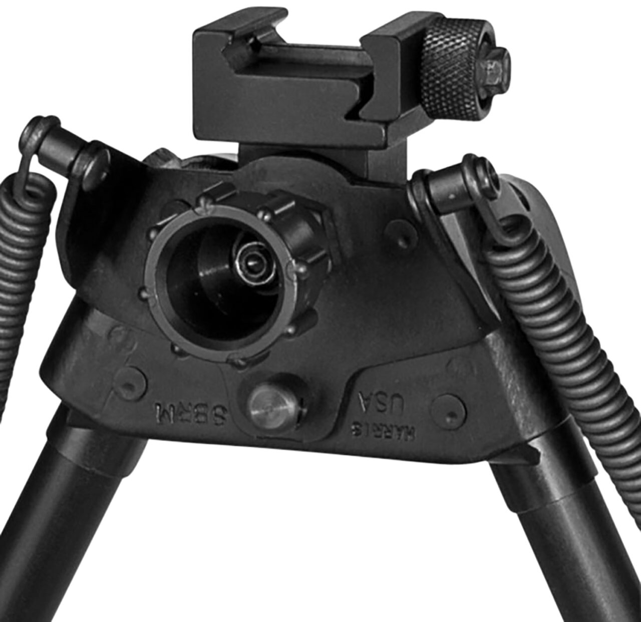 Harris Bipods S-BRMP Swivel BR Picatinny, 6-9", Black Steel/Aluminum, Notched Legs, Rubber Feet - Image 2