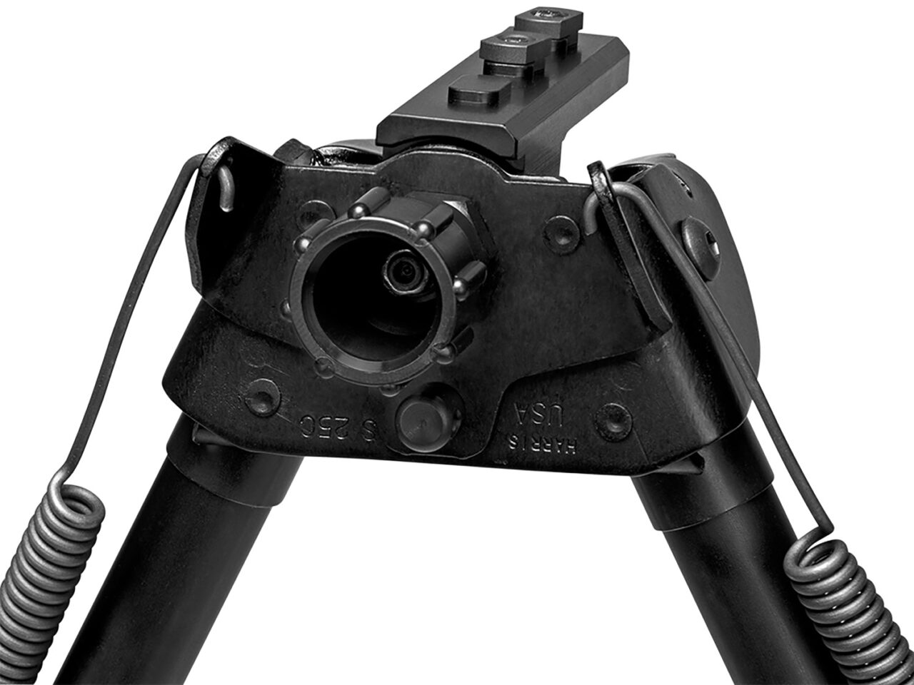 Harris Bipods S-BRMM-LOK Swivel BR M-LOK, 6-9", Black Steel/Aluminum, Notched Legs, Rubber Feet - Image 2