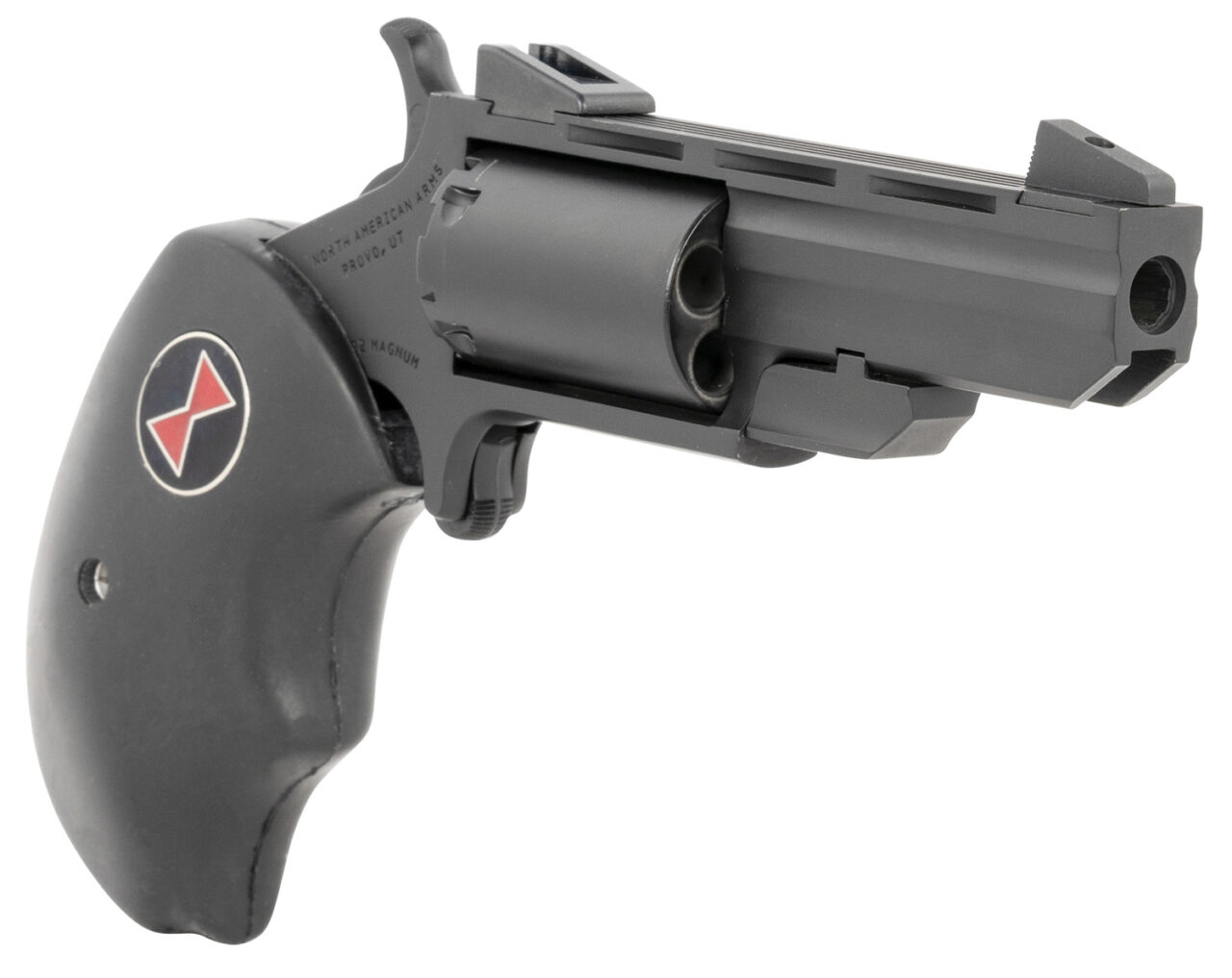 North American Arms BWMCRK Black Widow 22 Mag 5 Shot 2" Matte Black Heavy Vent Rib Barrel/Matte Black Cerakote Frame Black Cylinder/ Black Finger Grooved Rubber Grips - Image 3