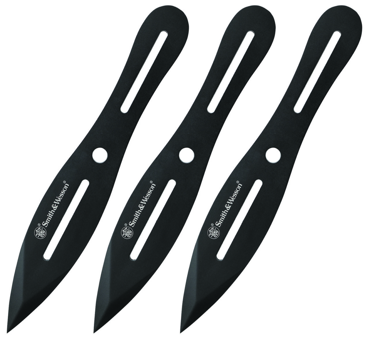 Smith & Wesson Knives SWTK8BCP Bullseye Throwing Knife 4.26" Fixed Plain Black Oxide 2Cr13MoV SS Black, Includes Sheath, Set of 3 - Image 2