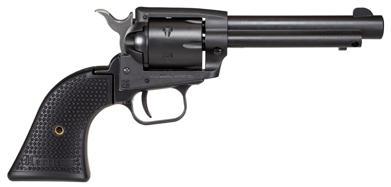 Heritage Mfg SRR22BS4PG Rough Rider 22 LR 6rd Shot 4.75" Black Satin Barrel, Cylinder & Frame, Black Polymer Grips