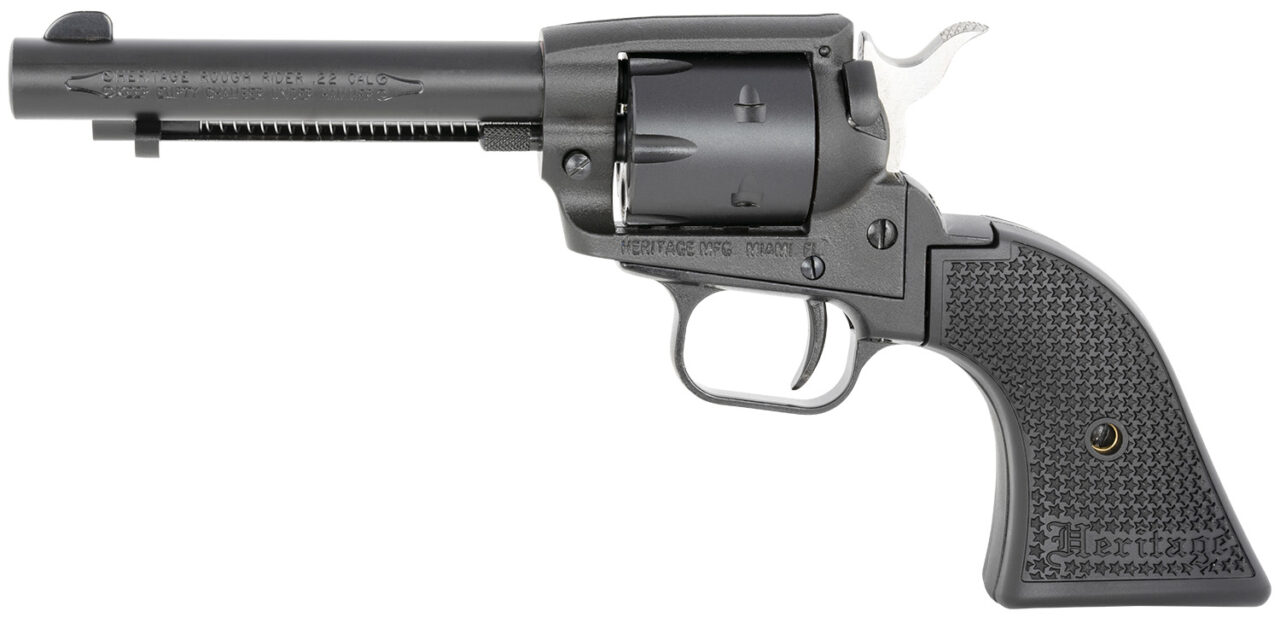 Heritage Mfg SRR22MBS4PG Rough Rider 22 LR/22 WMR 4.75" 6rd, Black, Polymer Grips, Includes Cylinder - Image 2