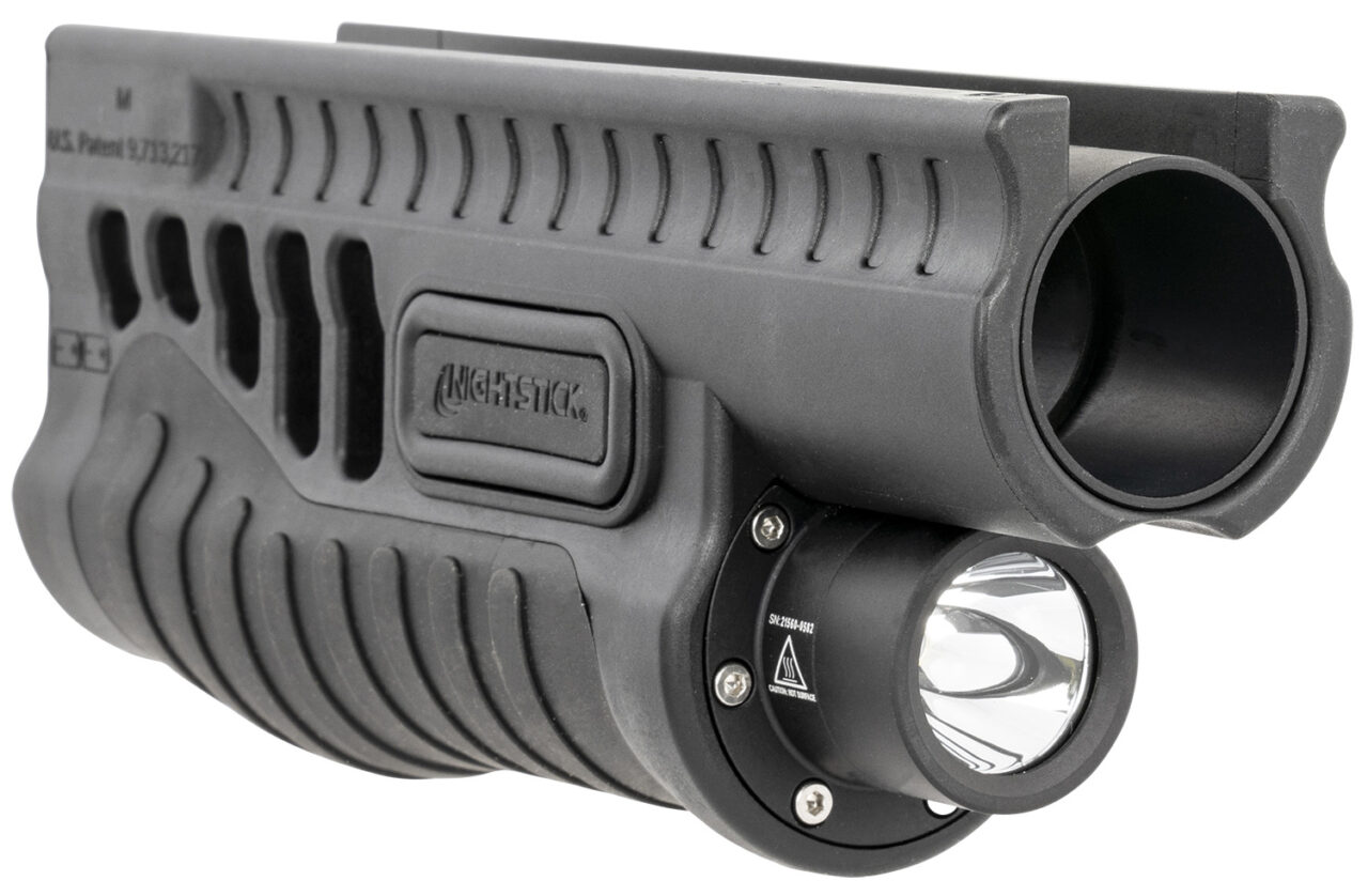 Nightstick SFL11WL SFL Forend Light Black Nylon w/Over-Molded Grip 12 Gauge Mossberg 500/590/ 590A1/Shockwave 1200 Lumens White LED Bulb 203 Meters Beam