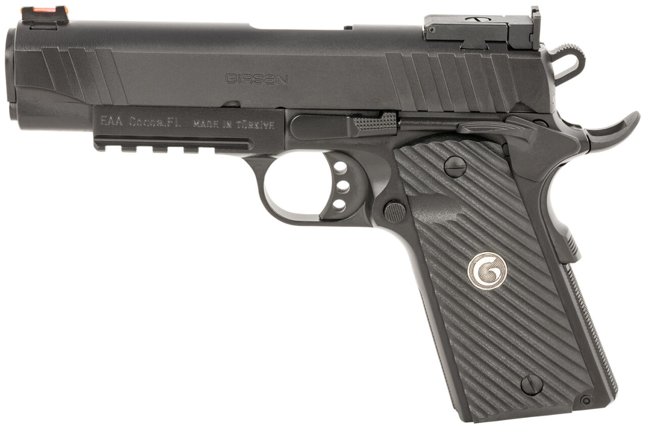EAA GIRSAN 390605 MC1911 Commander Carry Frame 10mm Auto 9+1, 4.40" Black Steel Barrel, Black Serrated Steel Slide, Black Steel Frame w/Beavertail & Picatinny Rail, Black Textured Polymer Grip, Ambidextrous - Image 2