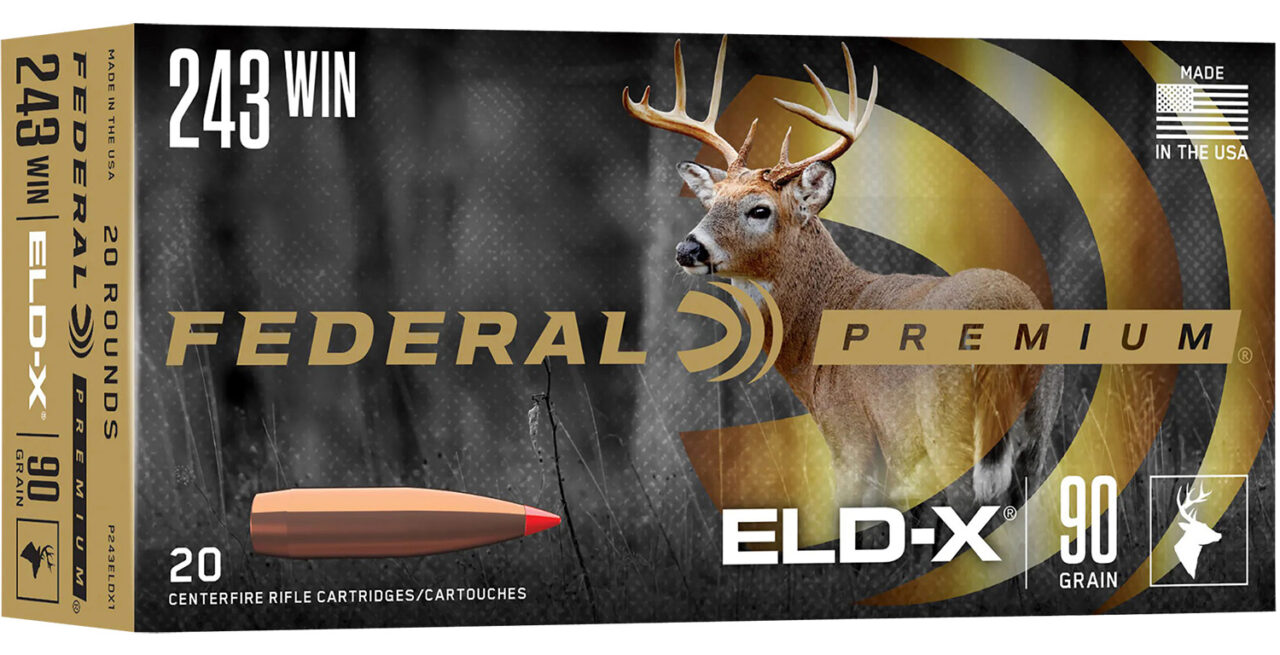 Federal P243ELDX1 Premium ELD-X 243 Win 90 gr Extremely Low Drag-expanding (ELD-X) 20 Per Box/ 10 Cs