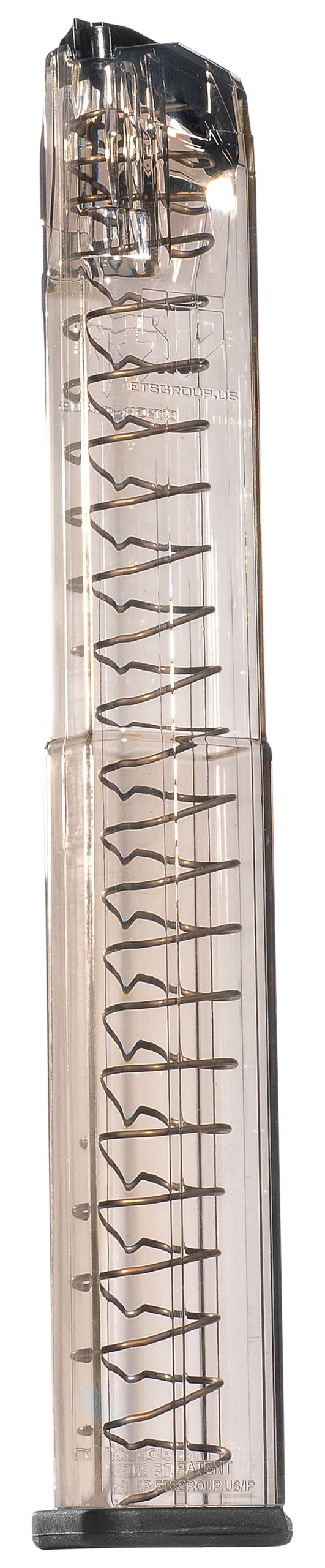 ETS Group SMKGLK1840 Pistol Mags 40rd Extended 9mm Luger Compatible w/ Glock 17 Compatible w/ Glock 19 Compatible w/ Glock 26 Compatible w/ Glock 45 Compatible w/ Glock 18 Compatible w/ Glock 19X Compatible w/ Glock 34 Smoke Polymer