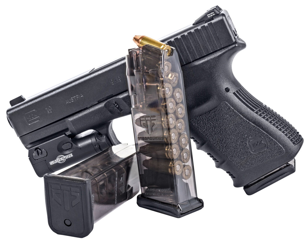 ETS Group SMKGLK19 Pistol Mags 15rd Standard 9mm Luger Compatible w/ Glock 19 Compatible w/ Glock 26 Smoke Polymer - Image 3