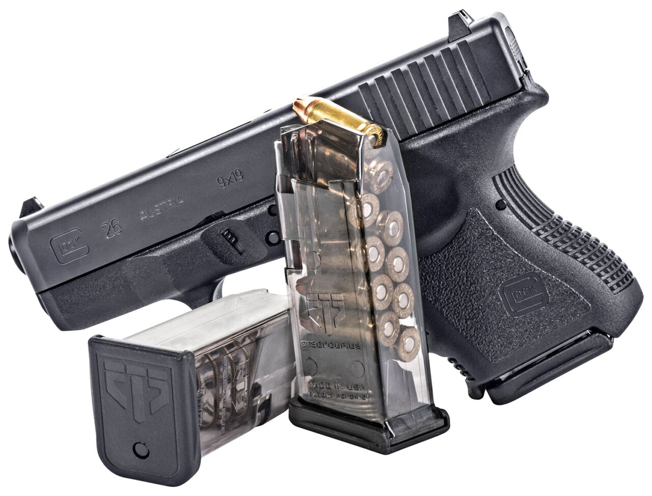 ETS Group SMKGLK26 Pistol Mags 10rd Standard 9mm Luger Compatible w/ Glock 26 Smoke Polymer - Image 3