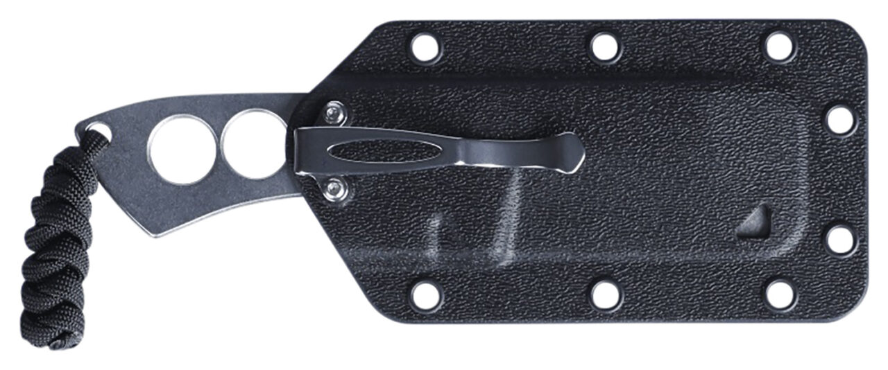 CRKT 2130 Razel Chisel 2" Fixed Plain Stonewashed 8Cr13MoV SS Blade/Silver Skeletonized Stainless Steel Handle Includes Cord Fob/Sheath - Image 3