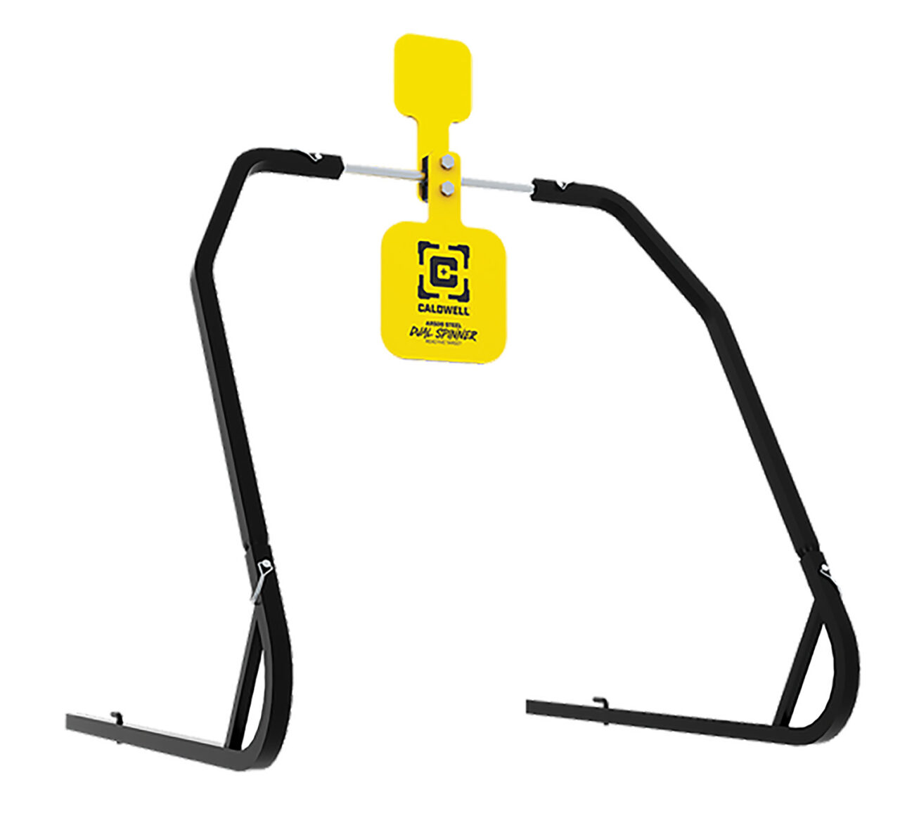 Caldwell 1196226 Daul Spinner Yellow AR500 Steel 3/8" Thick Standing Target Includes 5" & 8" Plates - Image 2
