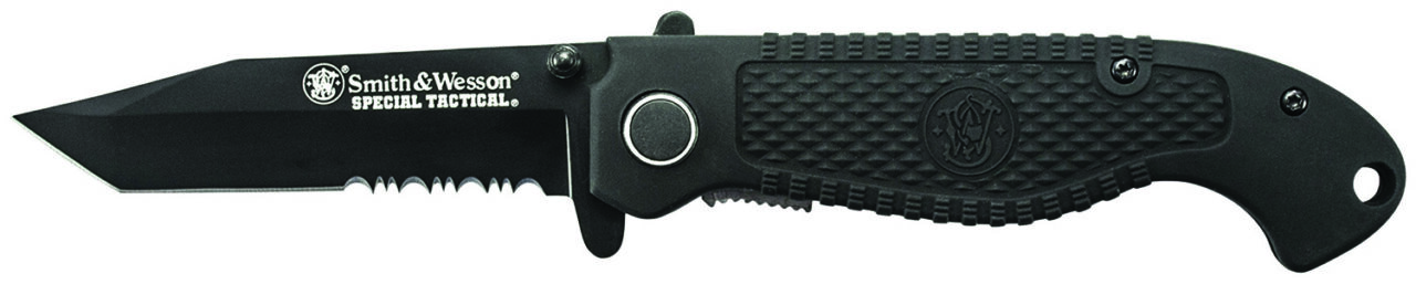 Smith & Wesson Knives CKTACBSCP Special Tactical 3.50" Folding Part Serrated Stainless Steel Blade 4.60" Black
