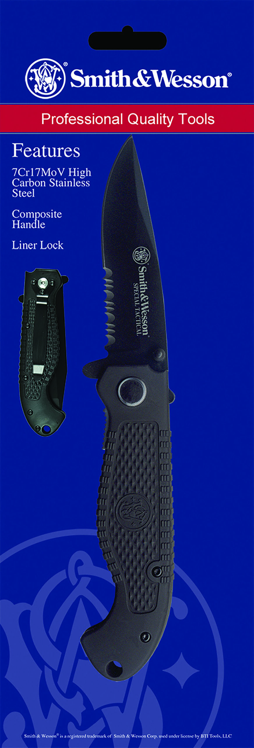 Smith & Wesson Knives CKTACBSCP Special Tactical 3.50" Folding Part Serrated Stainless Steel Blade 4.60" Black - Image 3