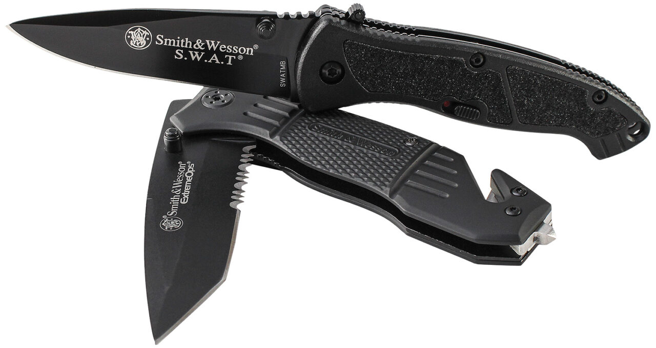 Smith & Wesson Knives SWFR2SCP Extreme Ops 3.30" Folding Tanto Part Serrated Stainless Steel Blade 4.70" Black Includes Pocket Clip - Image 2