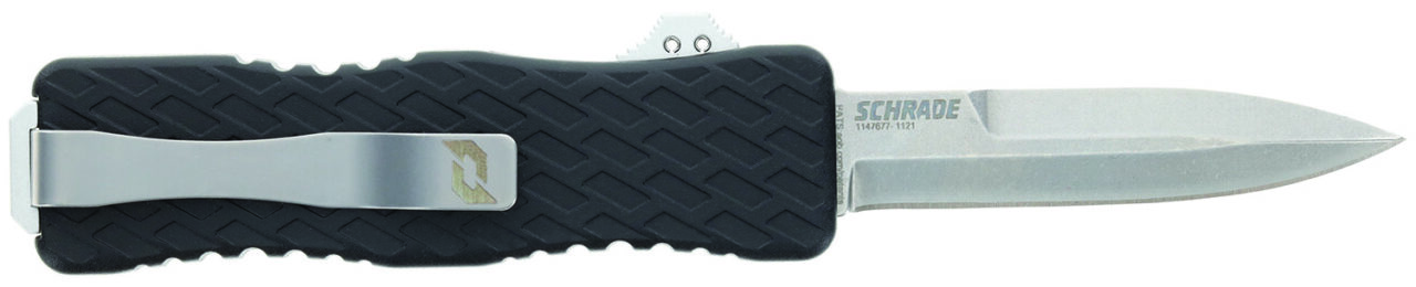 Schrade 1135967 Uproar D/A OTF Bayonet Plain Satin D2 Steel Blade 4.25" Aluminum Handle - Image 2