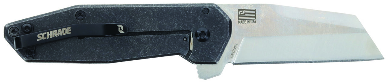 Schrade 1136251 Slyte 3" Folding Plain Satin D2 Steel Blade 4.50" Dark Stonewash Stainless Steel Handle - Image 2