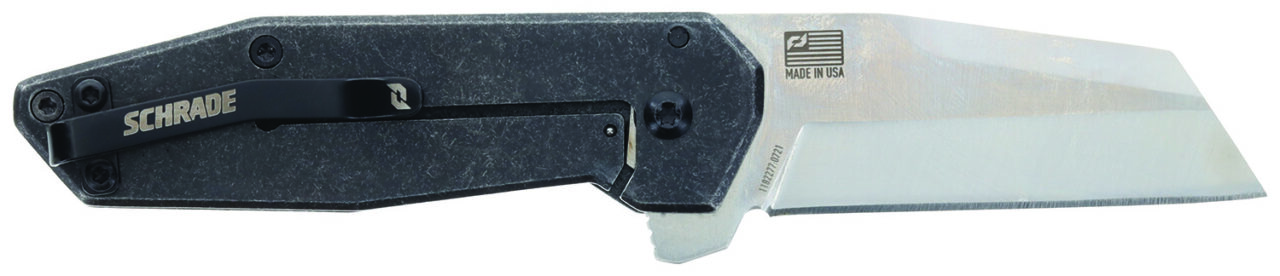 Schrade 1182277 Slyte Compact 2.40" Folding Plain Satin D2 Steel Blade 3.50" Dark Stonewash Stainless Steel Handle - Image 2