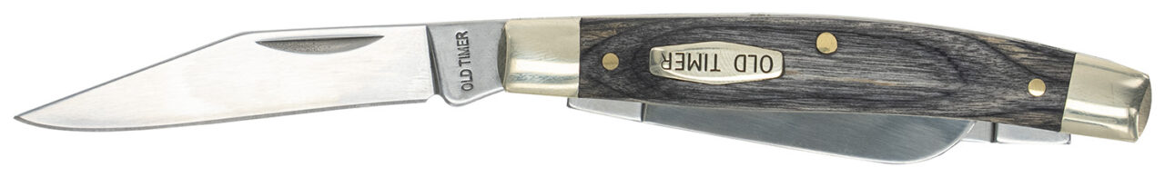 Old Timer 1149100 Heritage Series Middleman 340T 2" 2.40" 1.70" Folding Clip/Sheepsfoot/Pen D2 Steel Blade 3.70" Black Wood Laminate Handle