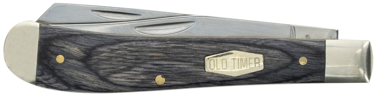 Old Timer 1135990 Heritage Series Trapper 940T 3" Clip/Spey D2 Steel Blade 3.70" Black/Tan Wood Laminate Handle - Image 3